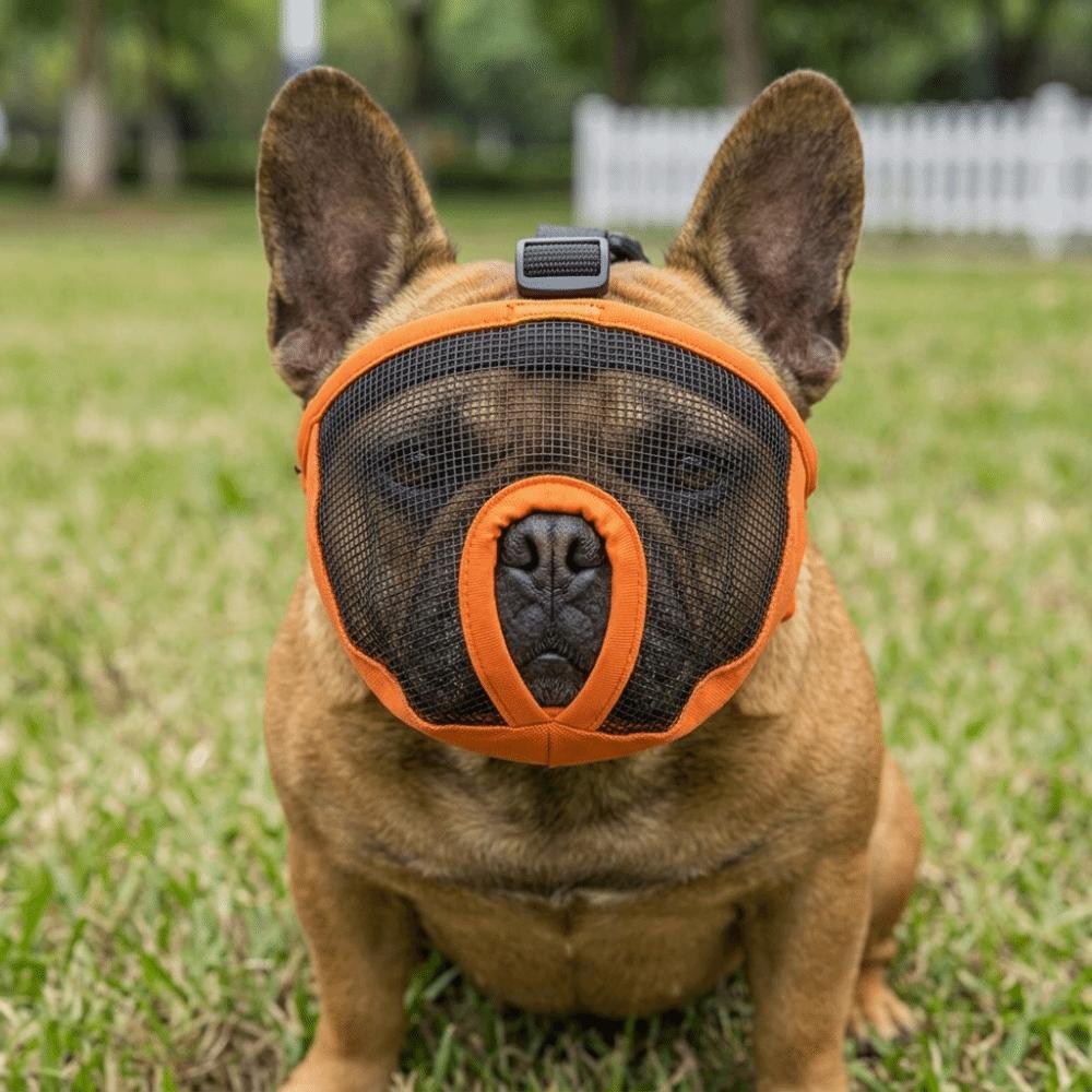 Soft Short Snout Muzzle Breathable Anti Bite Muzzle Durable Flat Face Muzzle  Bite Prevention