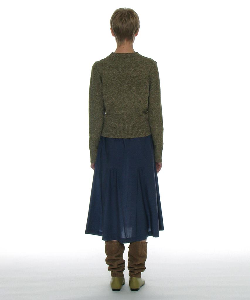 Partimento Women Drawstring Leather Slouch Tall Boots_Olive