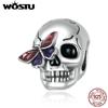 925 Sterling Silver Vintage Skull & Butterfly Charm Pendant Fit Original Bracelet Necklace For Women Jewelry