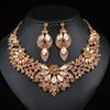 Dress Jewelry Necklace Earrings Two-Piece Set Colorful Flowers Bride Vintage Premium Design