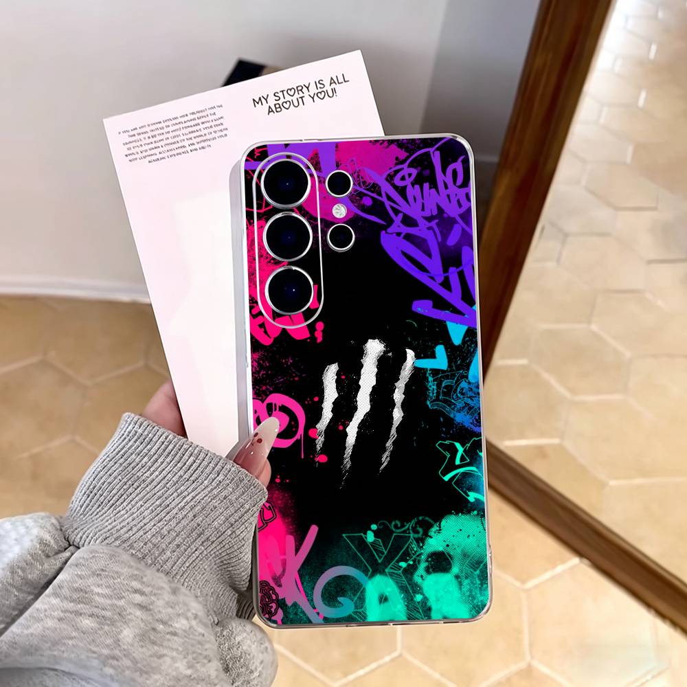 M-MonsterES F-Модный Дизайн Чехол для Телефона Для Samsung S25,S24,S21,S22,S23,S30,Ultra,S20,Plus,Fe,Note,10,9,5G Прозрачный Чехол