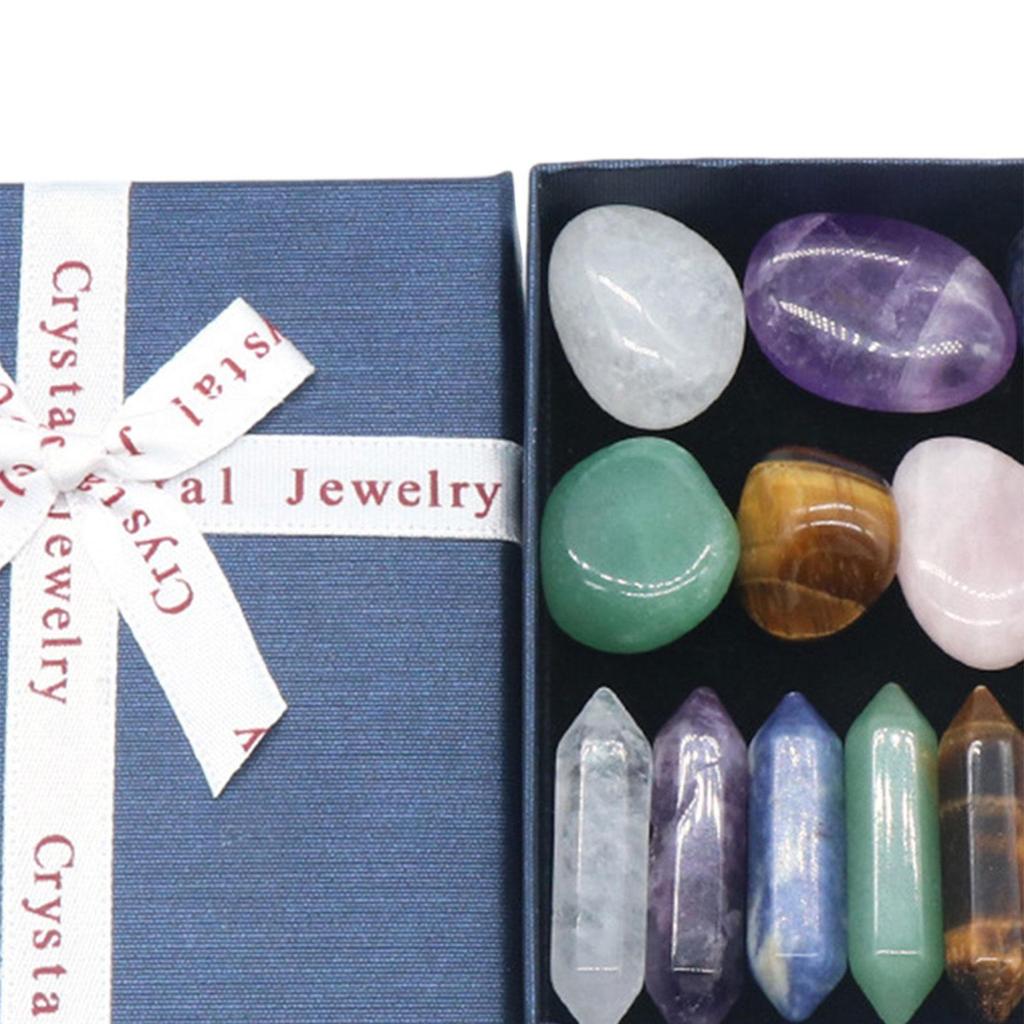 Набор из 14 разноцветных камней с двойными заостренными концами для подруги, занимающейся йогой