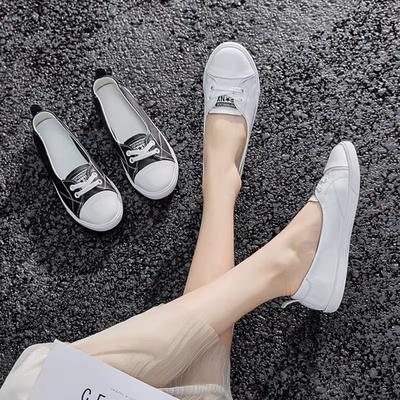 Кожаные маленькие белые туфли женские классические весенне-летние новые дышащие с мелким вырезом женские туфли-лодочки универсальные женские кеды прилив