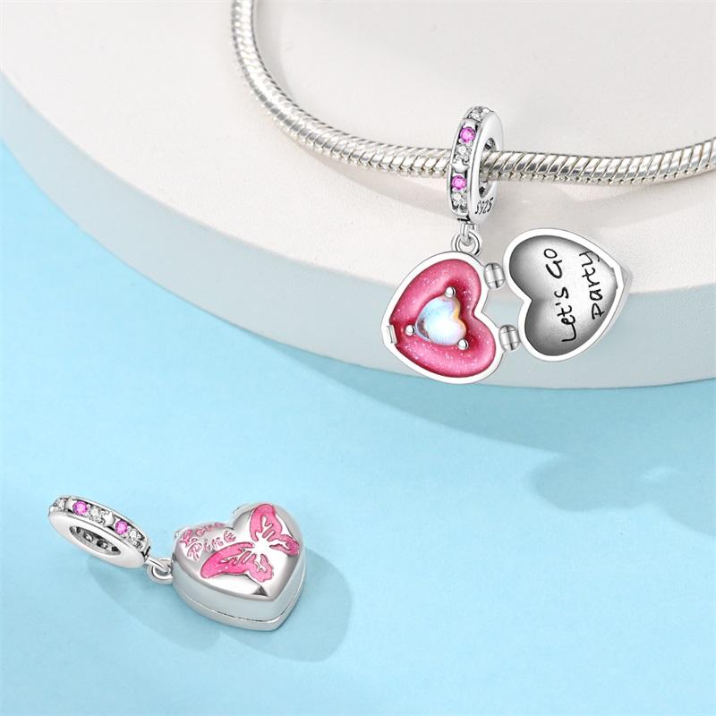 Подходит для Pandora 925 оригинальный браслет для женщин 925 стерлингового серебра розовая серия музыкальная шкатулка подвески бусины DIY ювелирные украшения подарки новинка