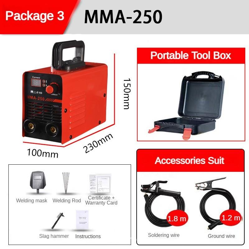 220 В небольшой бытовой электросварочный аппарат MMA-250 портативный мини промышленный инверторный сварочный аппарат ручной сварочный электроинструмент