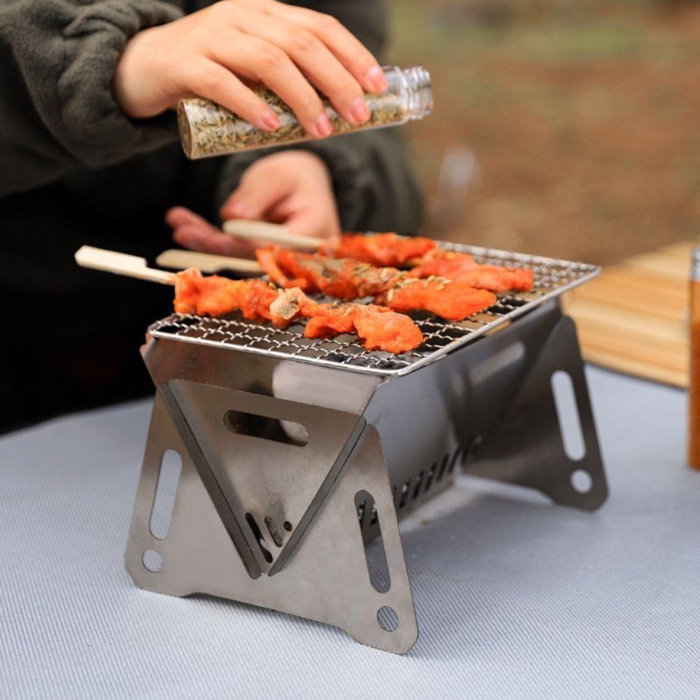 Stainless Steel Folding Barbecue Grill Detachable Barbecue Stove BBQ Tools BBQ Grill Rack  Picnic