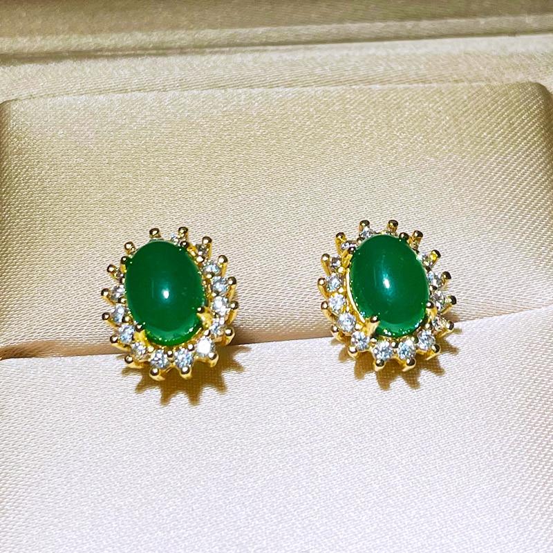 BELLA BOX Классические серьги-гвоздики с овальной формой 5А циркон драгоценные камни свадьба помолвка женские ювелирные украшения подарок