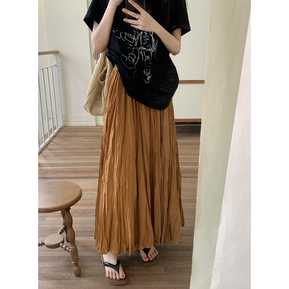 Skirt, Large Skirt, Pleated Skirt, Curved Skirt, Elasticated Waist, Crotch Pleated Skirt