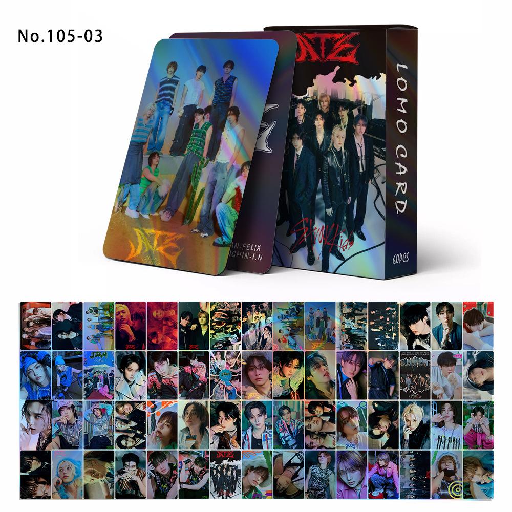 60 шт. Новые Лазерные Карточки Skzoo Карточки Straykids Фото Карточки Straykids Медиа Пленка Флэш-Карточки Lomo Карточки Для Детей Взрослых Детский День Рождения Подарок Праздник