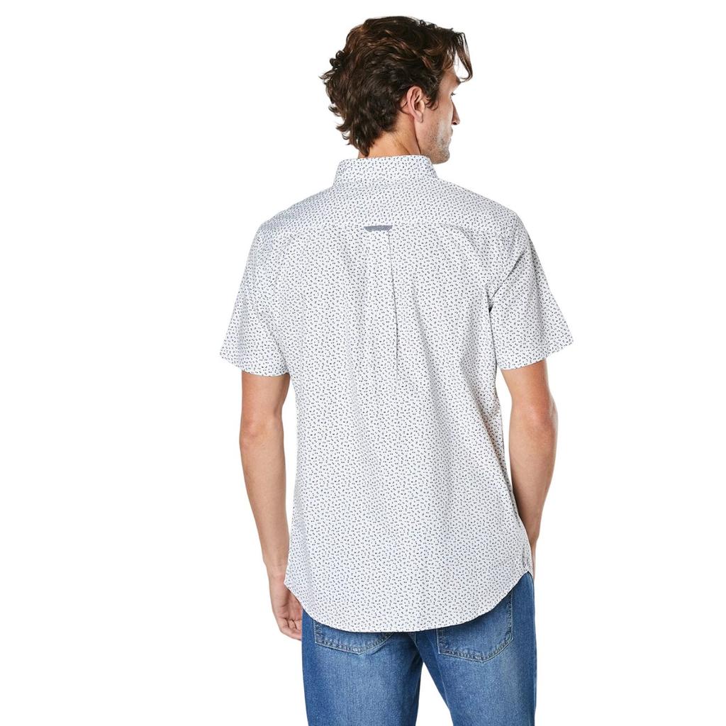 Maine Mens Peak Ditsy Print Short-Sleeved Shirt