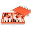 Backgammon de Luxe - ENGELHART - Prestige Similicuir Orange &amp; Marron - 18" Grand Format - Mallette Rigide - Pions Marbrés