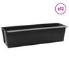 Euro Pallet Flower Boxes 12 pcs Black 36 x 13.5 x 9.5 cm