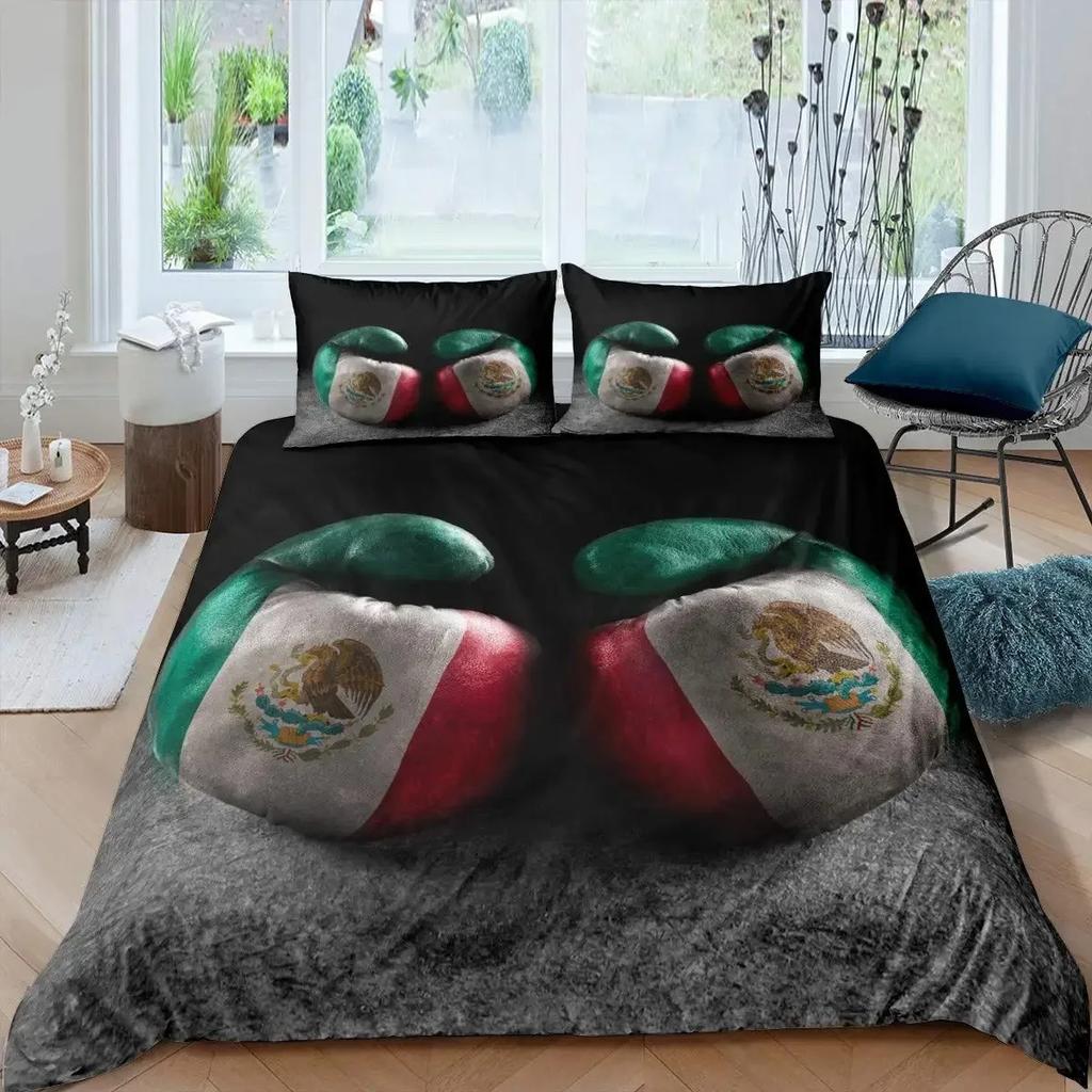 Комплект пододеяльника для взрослых Queen, Тематические комплекты постельного белья на тему спортивных игр, Пододеяльник с изображением силуэта спортсмена