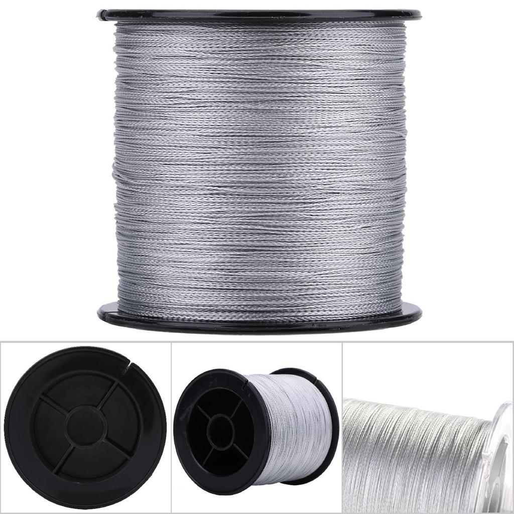 300m PE   4 Strands Super Strong Fishing Lines Multi filament Fish Rope Cord Grey (0.6)