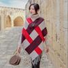 Женский вязаный зимний клетчатый свитер, женский осенне-зимний пуловер с длинным рукавом