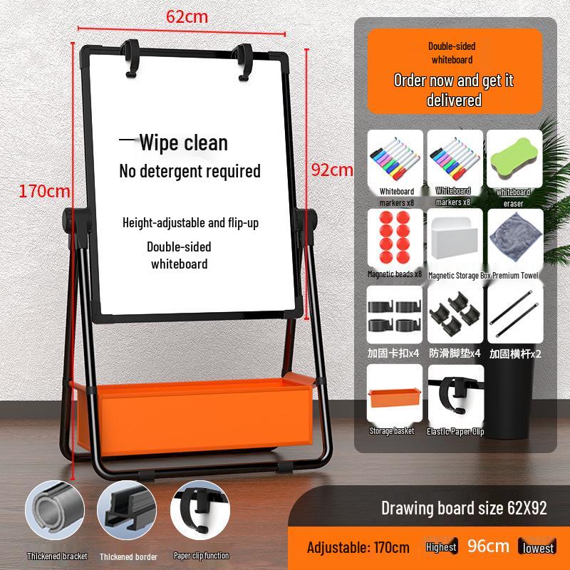 Складная двусторонняя магнитная доска с мобильной подставкой для дома, детского обучения и конференций
