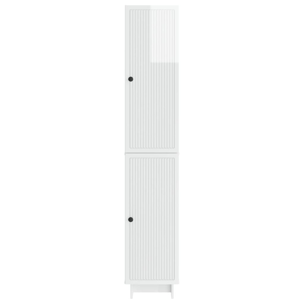 Cabinet Set 2 pcs High Gloss White 34.5 x 33 x 90 cm Particleboard