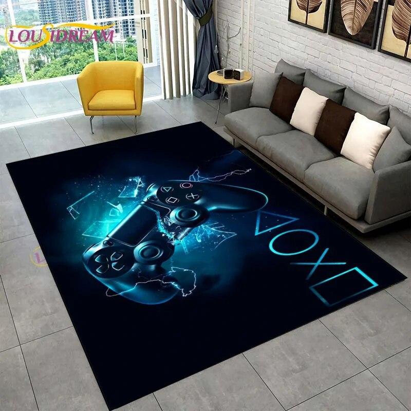Cartoon Gamer Game Controller Area Rugs,Large Carpet Rug for Living Room Children's Room,Kids Play Crawl Non-slip Floor Mat Gift