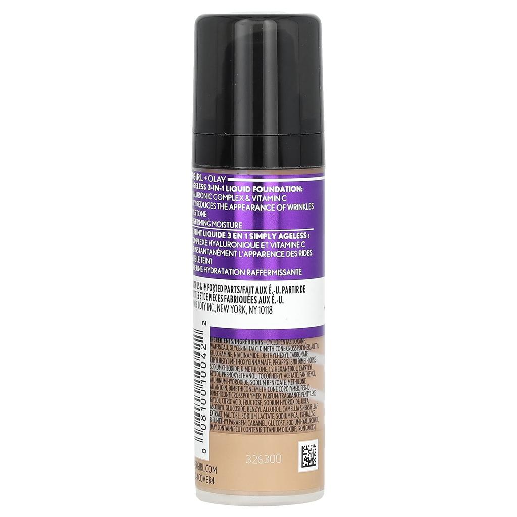 Covergirl Olay Simply Ageless, 3-in-1 Foundation, 245 Warm Beige, 1 Fl Oz (30 Ml)