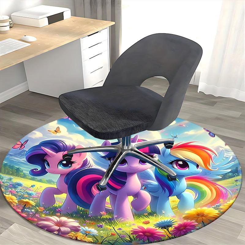 1 шт. My Little Pony Радуга Дэш Твайлайт Спаркл Принцесса Луна Круглый Ковер Коврик под Кресло Офисный Нескользящий Ковер Подарок на Фестиваль, Декор Дома Гостиная