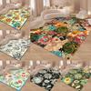 Retro Bloom Design Non-Slip Rug Soft Carpet for Bedroom Living Room Kitchen Coffee Table Floor Mat Indoor Rug Machine Washable