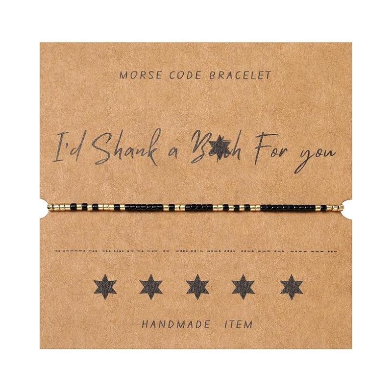 Браслет JYL TS Богемский плетеный азбукой Морзе с карточкой Призывает Тайну и Связь