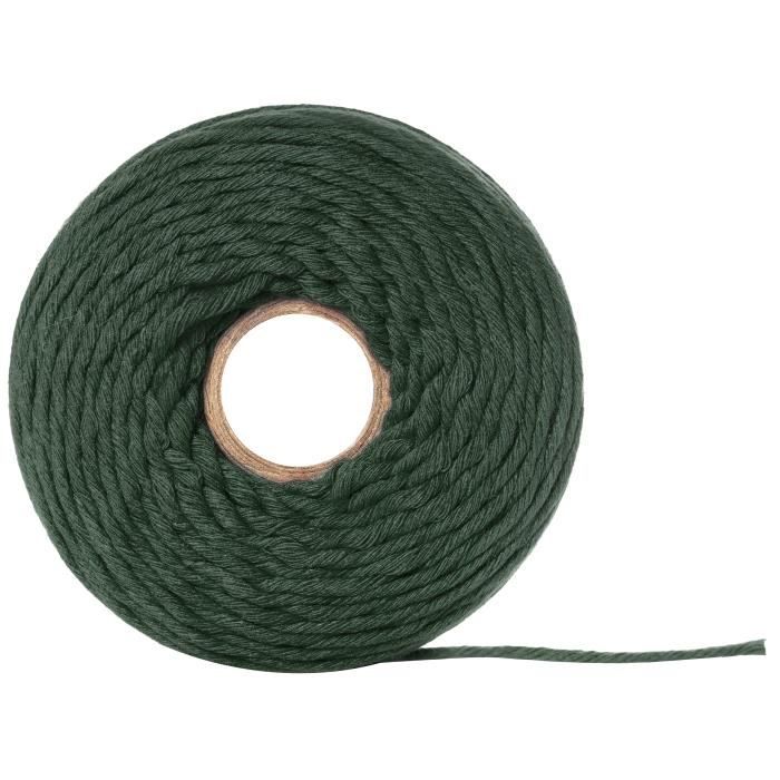 Corde Macramé - Creative Deco - Verte Profonde - 3mm - 200m - Fil de Coton et Polyester