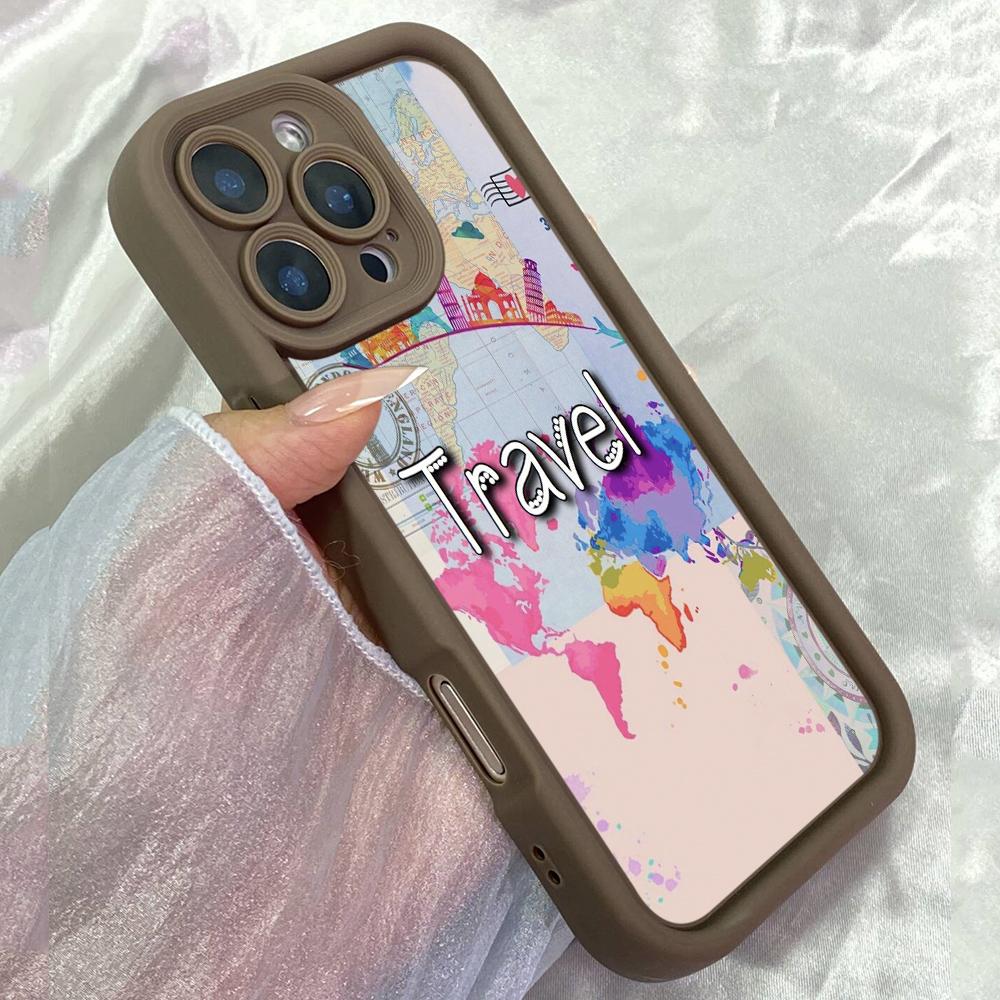 JT542 Travel Girly — мягкий чехол для iPhone 17 16 15 14 13 12 Pro Max, Samsung S26 S25 Ultra A17 A07 A56 A16 A15 A14 A13, Xiaomi 15T, Redmi 15c 14C.