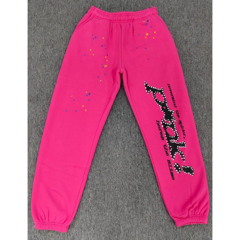 Heavyweight Fleece Lined Sweatpants Men Streetwear Spider Web Print Casual Pants