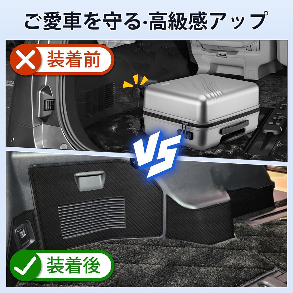 Cartist Luggage Room Kick Guard Protector for Alphard 40 Series and Vellfire 40 Series 2023 Custom Hearts PVC Leather Trim Set Fiber Specific Design