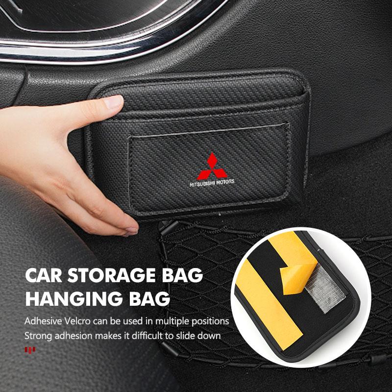 cxdjmy1 Car Logo Mini Door Armrest Handle Storage Bag Bracket Accessories For Mitsubishi Lancer ASX Pajero Mirage Attrage Xpander