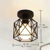 New Industrial Ceiling Lamp Shade Fixture  Hallway Entrance Aisle Porch Square  Iron Chandelier Pendant Light WY507