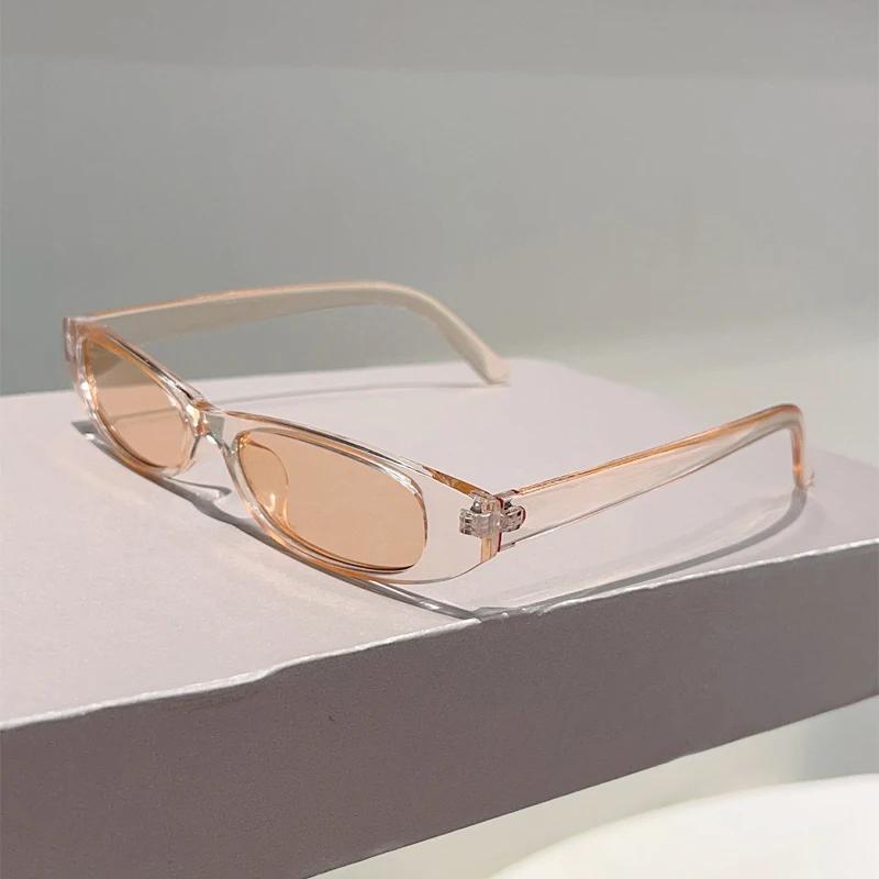 Узкие овальные солнцезащитные очки женские Новая мода Уличный декор Оттенки Трендовый дизайн Роскошный бренд Отпуск Повседневные солнцезащитные очки