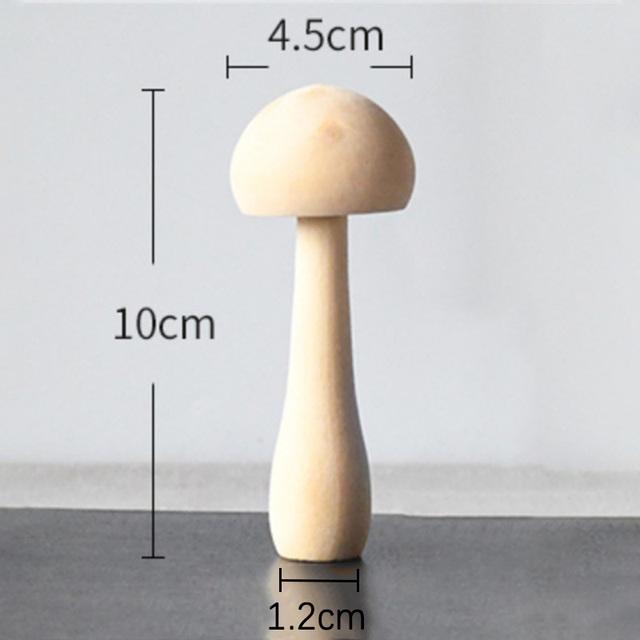 Wooden Mushroom Natural Unfinished Mushroom DIY Crafts Painting Peg Dolls Ornament Handmade Kids Toy Decoration Christmas Gift CDN