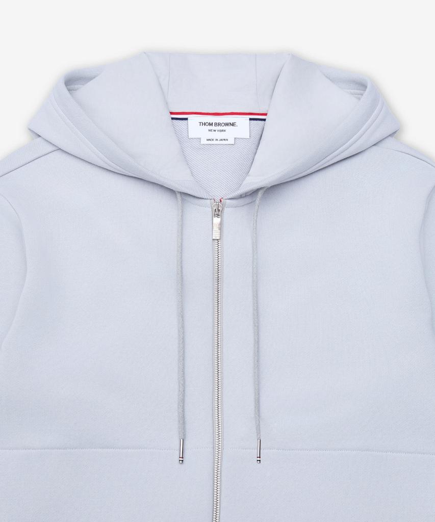 Thom Browne Loopback Jersey 4-Bar Zip-Up Hoodie - Pale Grey / Mjt517A03037050