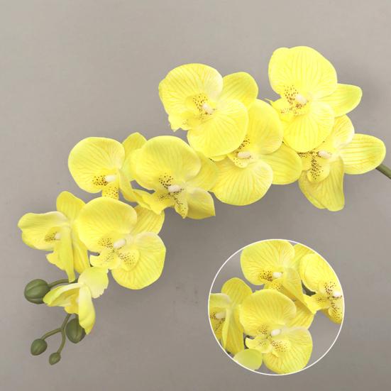 Искусственные цветы орхидеи на длинных стеблях, реалистичные орхидеи фаленопсис, не требующие ухода, бархатные лепестки, искусственный цветок, домашний декор