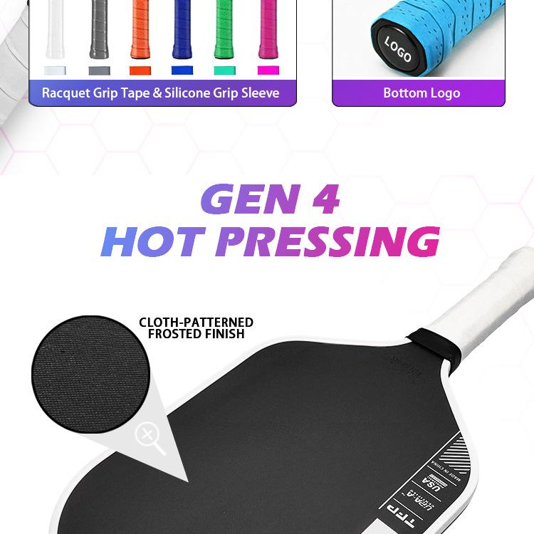 Matte Carbon Fiber Pickleball Paddle Set 4th Gen Core Thermoformed Pro Tournament Kit