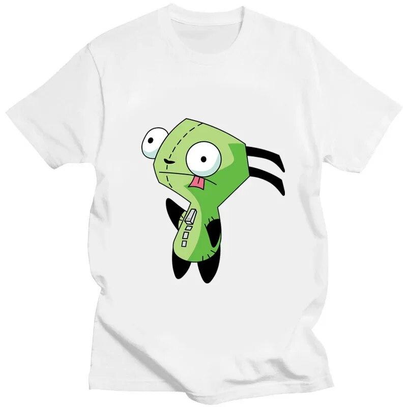 Футболка с рисунком «Захватчик Зим» Kawaii Zim Image, милая футболка с мультяшным принтом, унисекс, женская футболка в стиле ретро, ​​модная футболка для творчества с короткими рукавами
