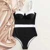 Convenient Women Swimwear Easy To Wear Slim Style Nylon Stretchy Fine Texture Women Swimwear for Beach