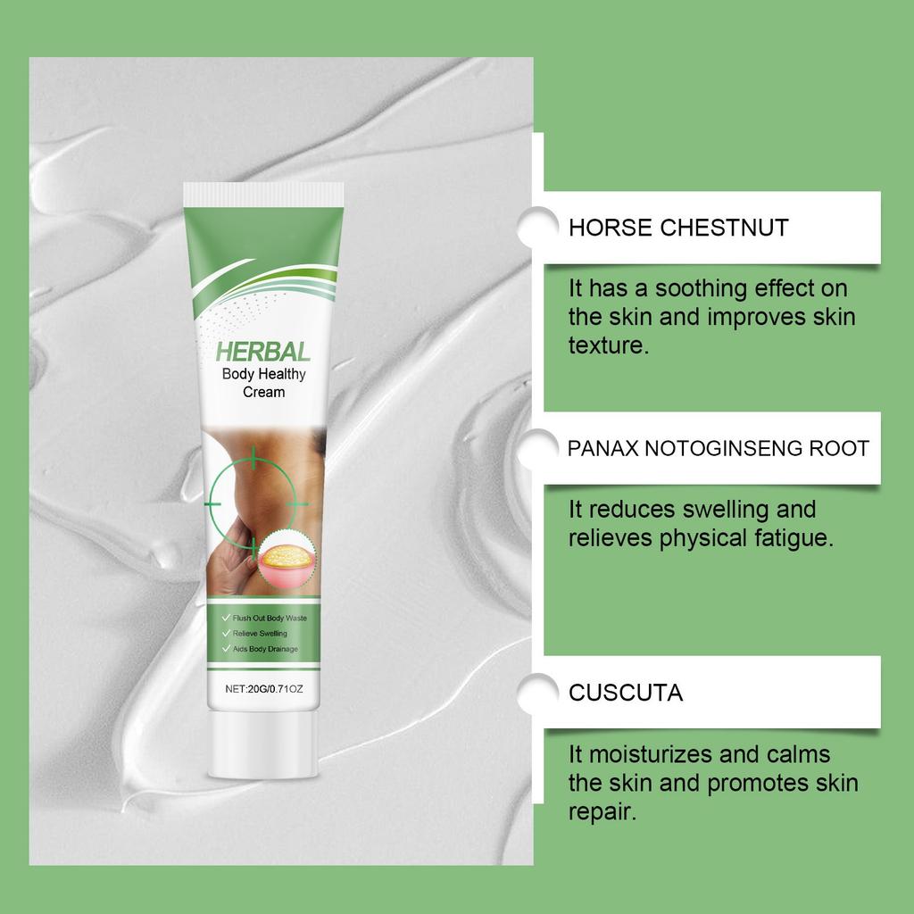 Растительный крем для тела, Натуральный растительный крем для тела, Снимает отечность и дискомфорт, Увлажняющий крем для тела