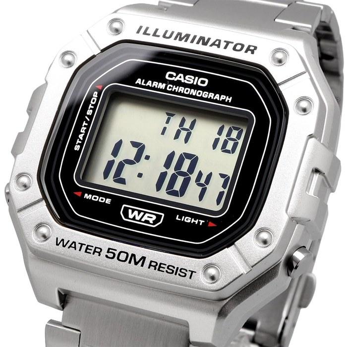 [Casio] Standard Digital Watch W-218HD-1AV Men's Silver Metal Band