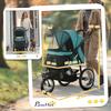Foldable Pet Stroller Jogger, with Three Wheels, Canopy, for Medium and Small Dogs, Green