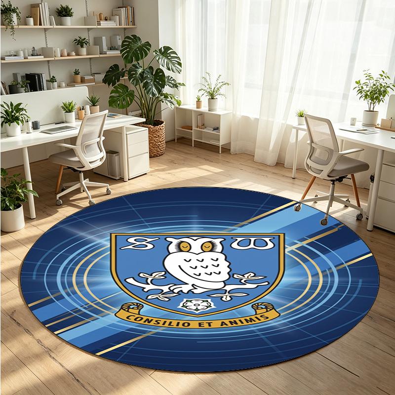 Sheffield Wednesday Printed Round Crystal Velvet Rug Soft Non Slip Floor Carpet For Bedroom Holiday Gift