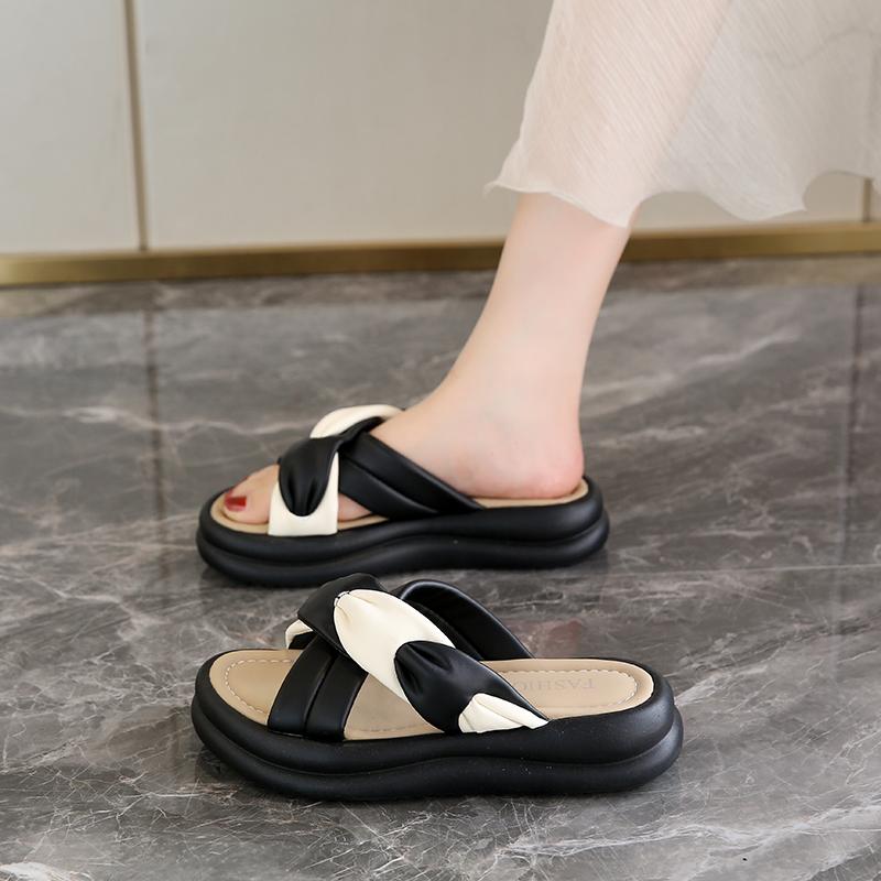 CRLAYDK 2024 женские мягкие кожаные сандалии на платформе пляжные удобные открытые шлепанцы повседневные прогулочные летние туфли для путешествий