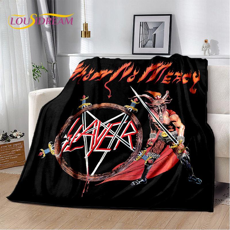 Мягкое плюшевое одеяло Slayer Heavy Metal Band, фланелевое одеяло, одеяло для гостиной, спальни, кровати, дивана, чехол для пикника, теплое детское одеяло