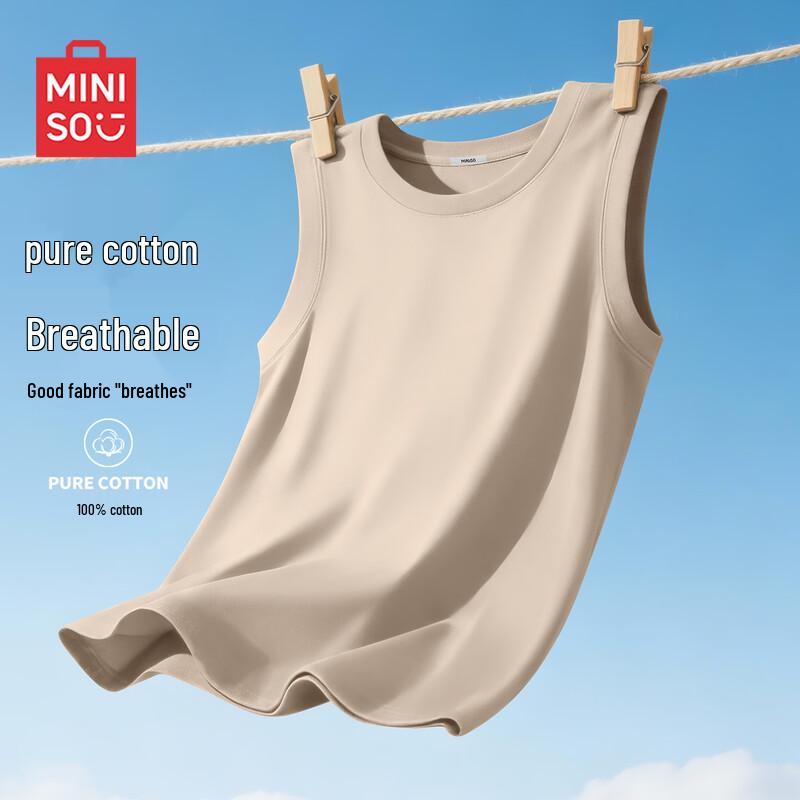 MINISO Мужская базовая летняя майка из чистого хлопка
