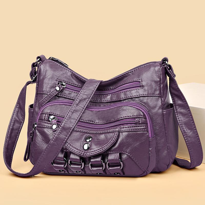 Женская сумка Сумка через плечо большой вместимости Сумка через плечо для среднего и пожилого возраста Маленькая квадратная сумка с несколькими карманами