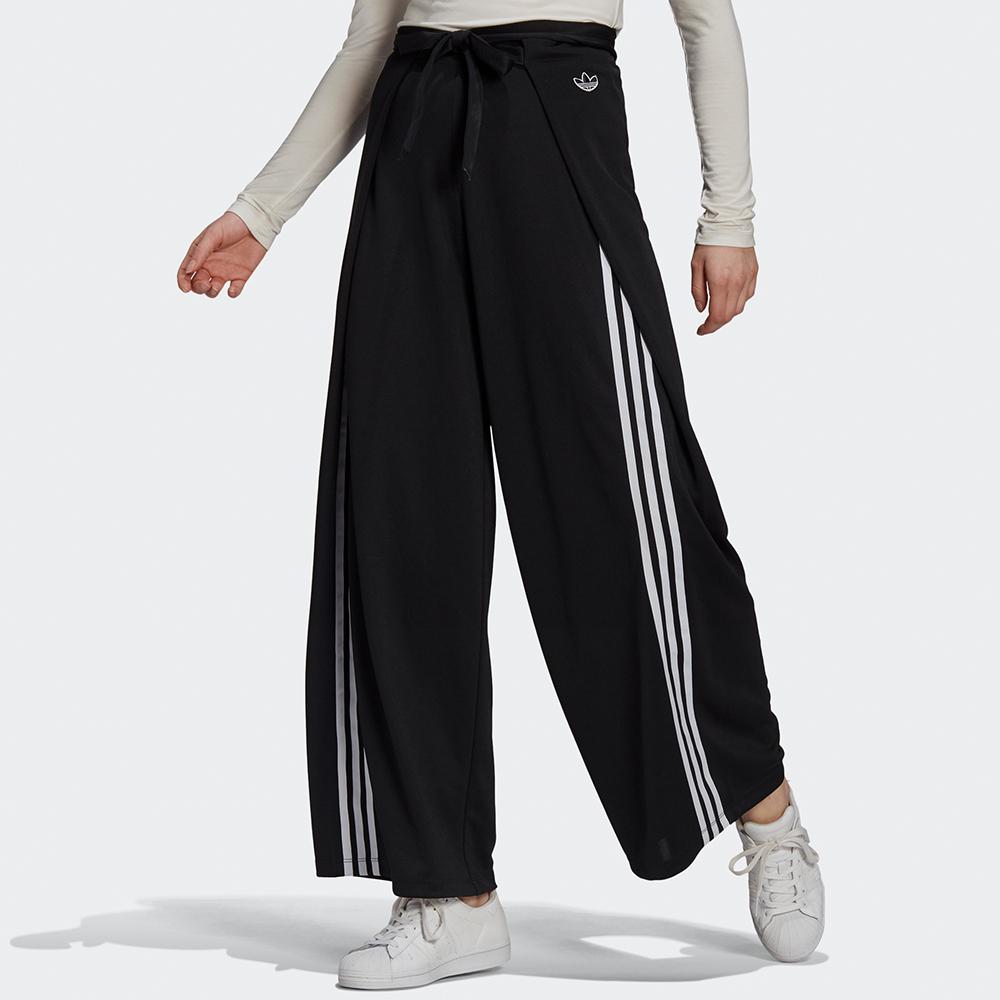 Adidas Оригинальные свободные широкие полосатые дышащие винтажные вязаные спортивные брюки женские низы черные GN3169