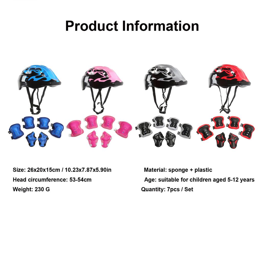(проектор)7 шт./компл., детское защитное снаряжение для катания на коньках, детский защитный шлем, наколенник