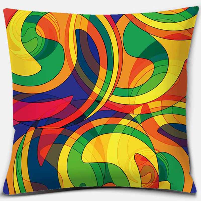 Квадратная наволочка с радужным принтом, домашний декор, автомобильный диван, наволочка
